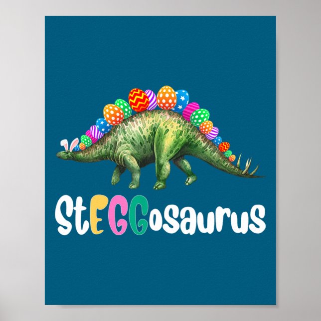 Eggasaurus Ostern Stegosaurus Ei Dinosaurier Oster Poster (Vorne)