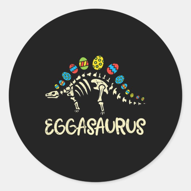 Eggasaurus Osterstegosaurus Dinosaurier Jungen Kin Runder Aufkleber (Vorderseite)