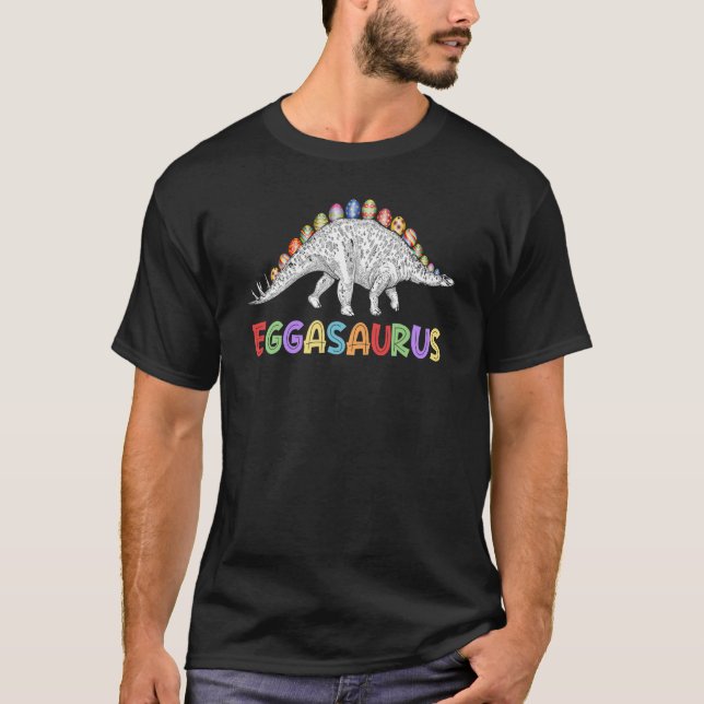 Eggasaurus Stegosaurus Egg Dinosaur Happy Oaster D T-Shirt (Vorderseite)