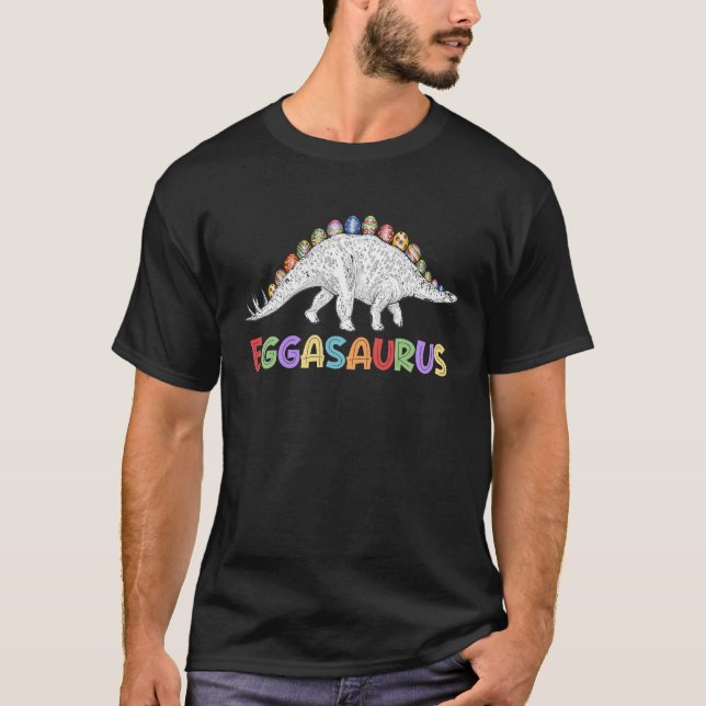 Eggasaurus Stegosaurus Egg Dinosaur Happy Oaster D T-Shirt (Vorderseite)