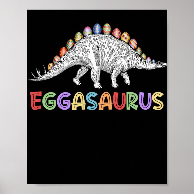 Eggasaurus Stegosaurus Egg Dinosaur Happy Oaster Poster (Vorne)