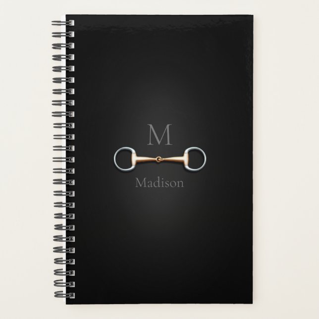 Eggbutt Snaffle Bit Mit Monogramm Reittier Planer (Vorderseite)