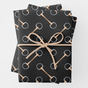 Eggbutt Snaffle Bits Equestrian Geschenkpapier Set