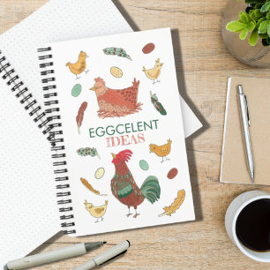 Eggcelent Ideas Funny Chicken Pun Notizbuch