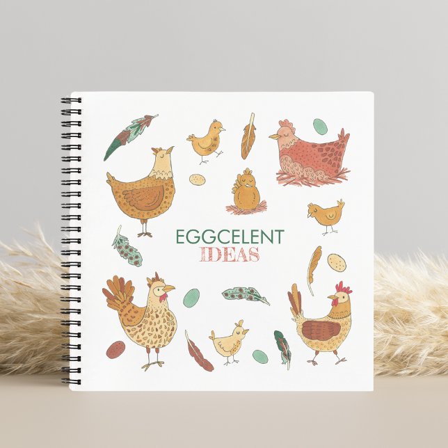 Eggcelent Ideas Funny Chickens Notizbuch (Von Creator hochgeladen)