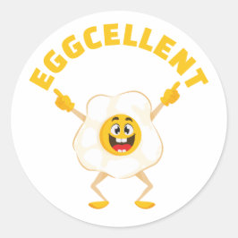 Eggcellent Niedlich Funny Lächeln Ei Runder Aufkleber