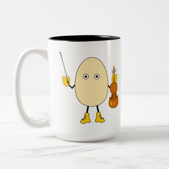 Egghead Violinist Zweifarbige Tasse (Links)