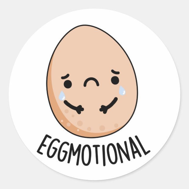 Eggmotional Funny Emotional Ei Pub Runder Aufkleber (Vorderseite)