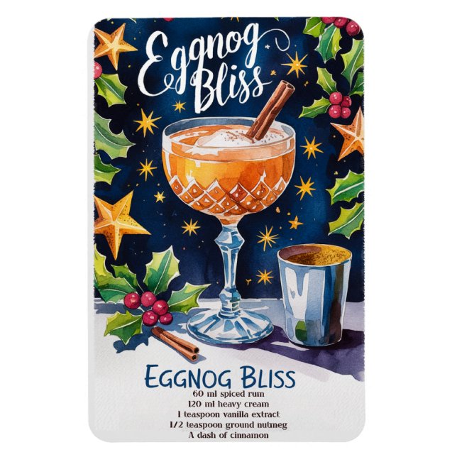 Eggnog Bliss Holiday Cocktail Rezept Magnet (Vertikal)