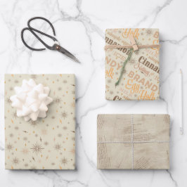 Eggnog Collection - Gold Geschenkpapier Set