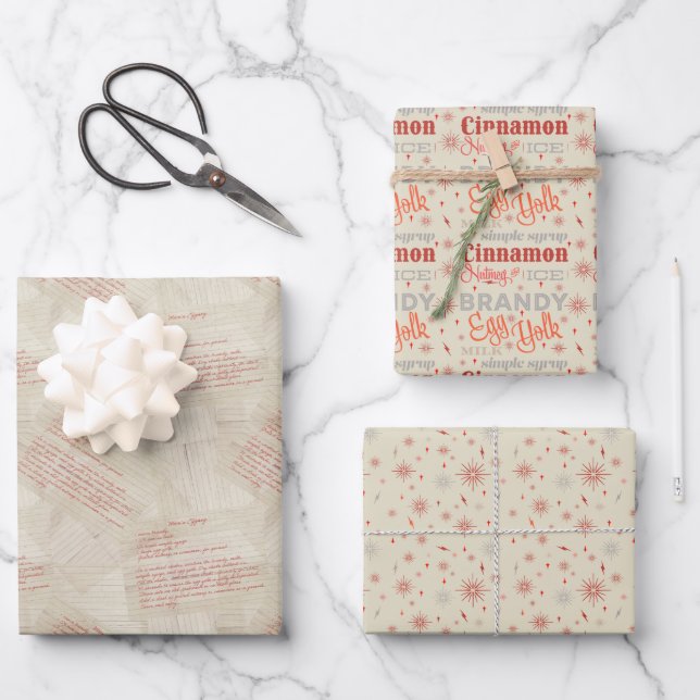 Eggnog Geschenkpapier Set (Vorderseite)
