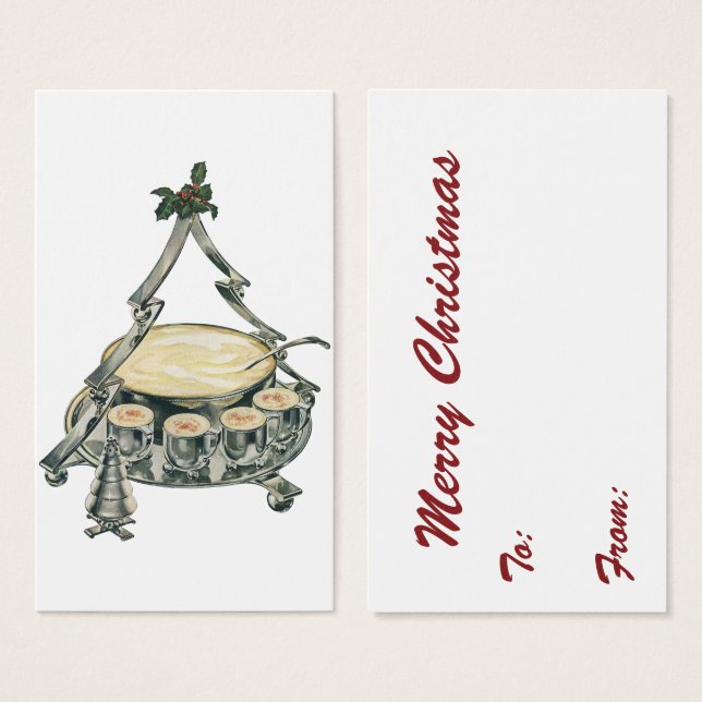 Eggnog in einer Weihnachtsbaum-Punch Bowl (Vorne & Hinten)