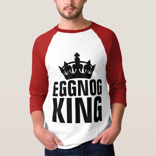 EGGNOG KING, Funny Men's Christmas T - Shirt (Vorderseite)