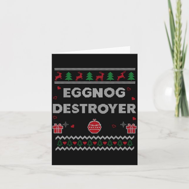 Eggnog-Liebhaber Lustiges Hässliches Weihnachts-Ou Karte (Vorderseite)