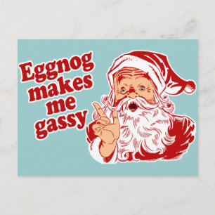 Eggnog macht Santa Gassy Feiertagspostkarte