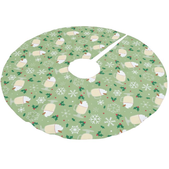 Eggnog Pattern Polyester Weihnachtsbaumdecke (Schrägansicht)