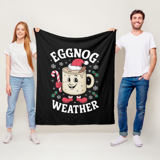 Eggnog Weather Christmas Retro Fleecedecke (Beispiel)