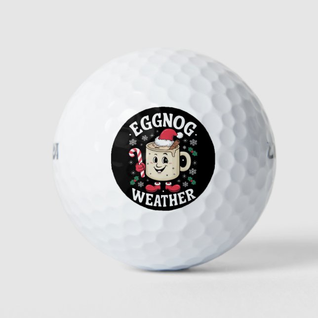 Eggnog Weather Christmas Retro Golfball (Vorderseite)