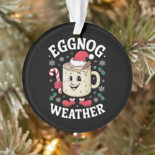 Eggnog Weather Christmas Retro Ornament