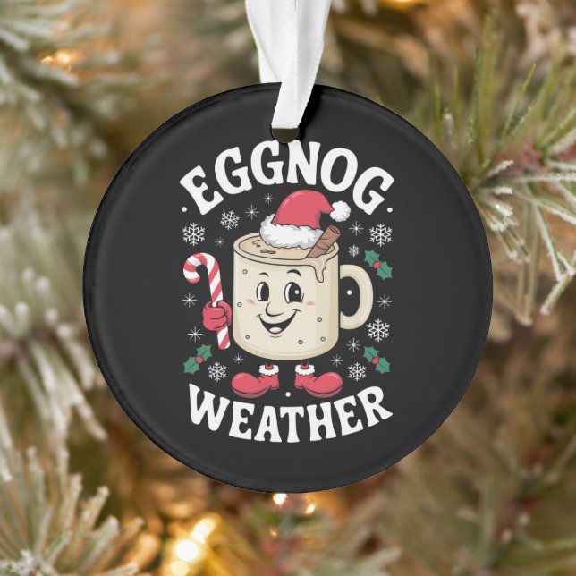 Eggnog Weather Christmas Retro Ornament (Baum)