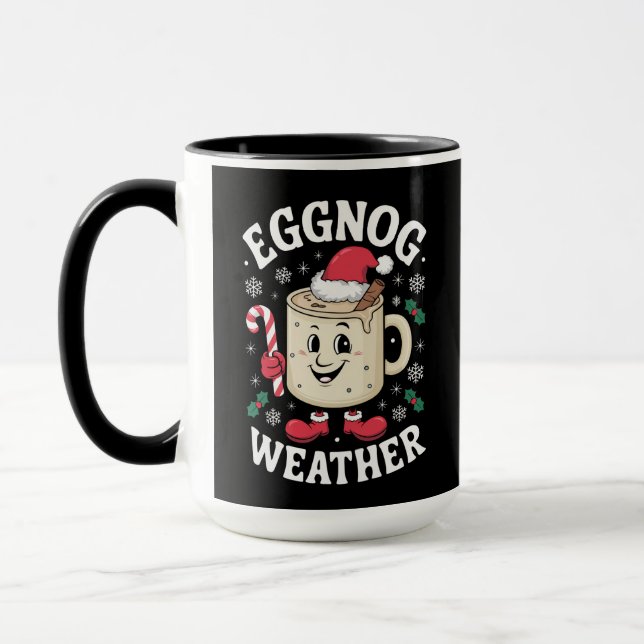 Eggnog Weather Christmas Retro Tasse (Links)
