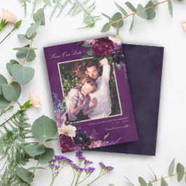 Eggpflanze Lila florales Foto Rette unser Datum Ankündigung