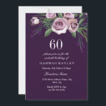Eggpflanze Lila Pflaume Rose Frauen 60. Geburtstag Einladung<br><div class="desc">Eggplant Lila Pflaume Rose Frauen 60. Geburtstag Einladung Matching Sammlung in Niche und Nest Geschäft. Gestaltungsfreundlichkeit: https://www.etsy.com/shop/SmallHouseBigPony</div>