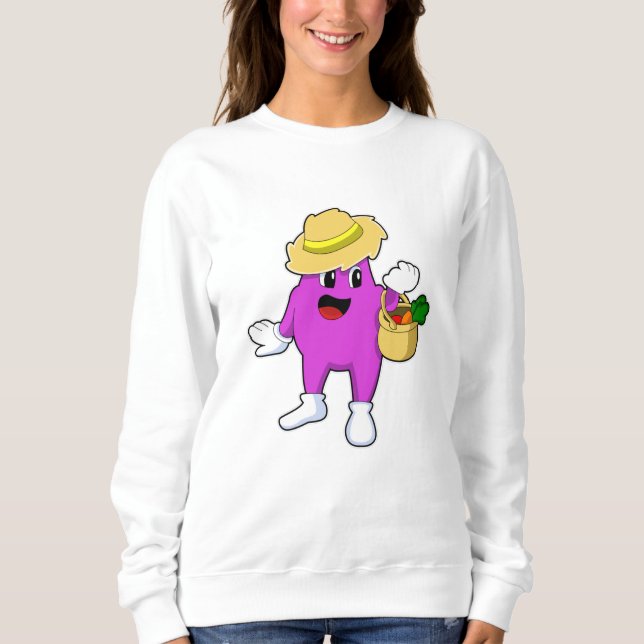 Eggplant als Bauer mit Carrot Sweatshirt (Vorderseite)