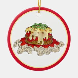 Eggplant Aubgergine Parm Parmesan Italian Food Keramik Ornament