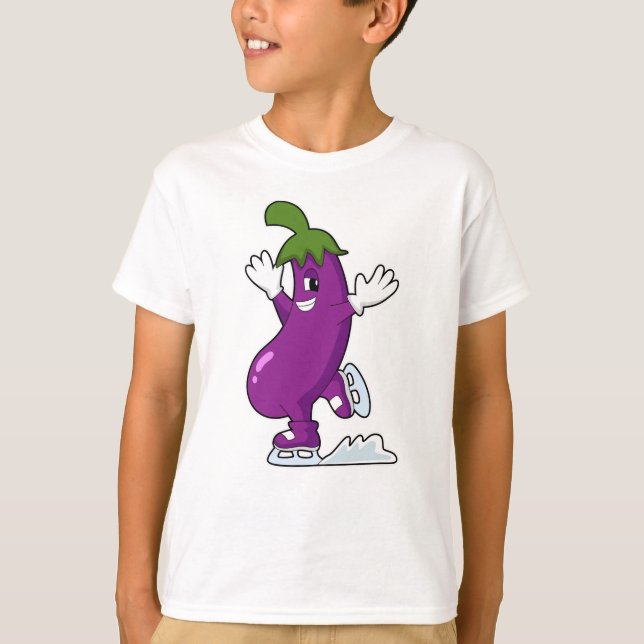 Eggplant bei Ice Skaten mit Ice-Skaten T-Shirt (Vorderseite)