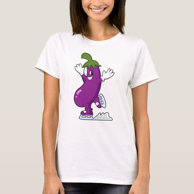 Eggplant bei Ice Skaten mit Ice-Skaten T-Shirt (Vorderseite)