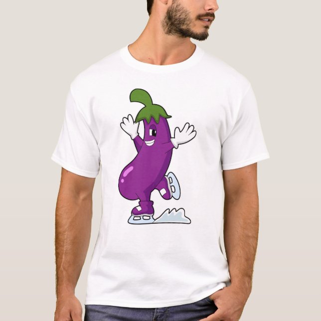 Eggplant bei Ice Skaten mit Ice-Skaten T-Shirt (Vorderseite)