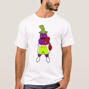 Eggplant beim Boxen mit Boxhandschuhen T-Shirt