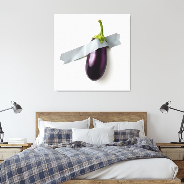 Eggplant Canvas Print Leinwanddruck (Insitu (Schlafzimmer))