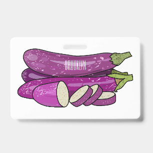 Eggplant Cartoon-Abbildung Ausweis