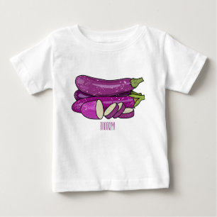 Eggplant Cartoon-Abbildung Baby T-shirt