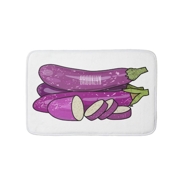 Eggplant Cartoon-Abbildung Badematte (Vorderseite)