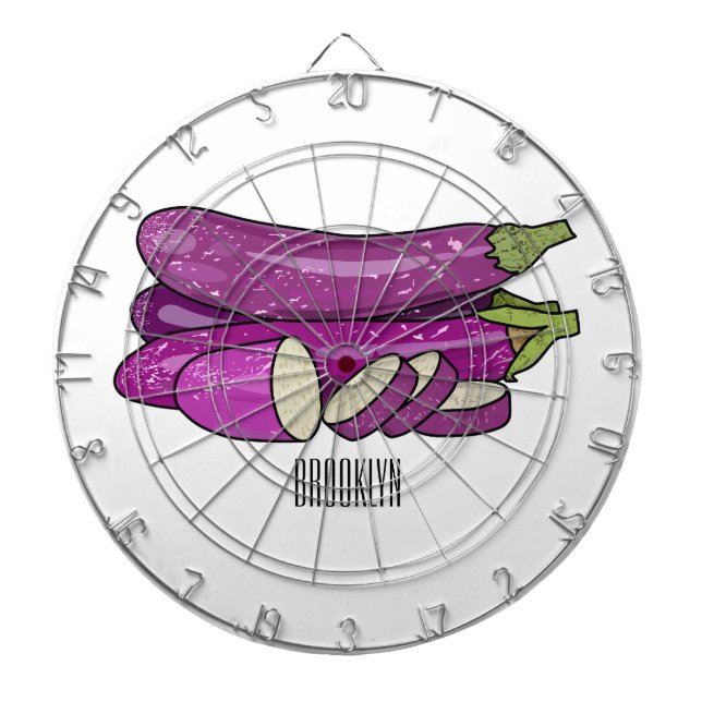 Eggplant Cartoon-Abbildung Dartscheibe (vorne)
