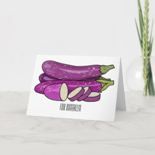 Eggplant Cartoon-Abbildung Karte