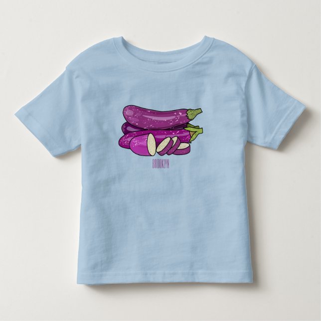 Eggplant Cartoon-Abbildung Kleinkind T-shirt (Vorderseite)