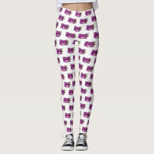Eggplant Cartoon-Abbildung Leggings