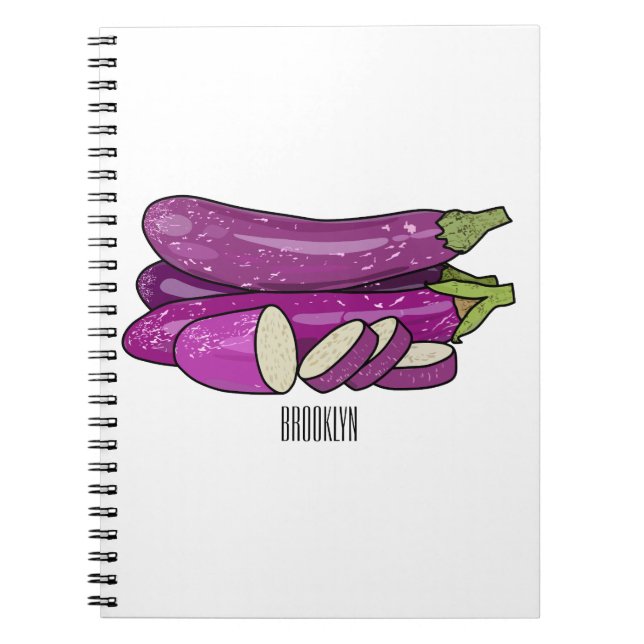 Eggplant Cartoon-Abbildung Notizblock (Vorderseite)