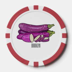 Eggplant Cartoon-Abbildung Pokerchips