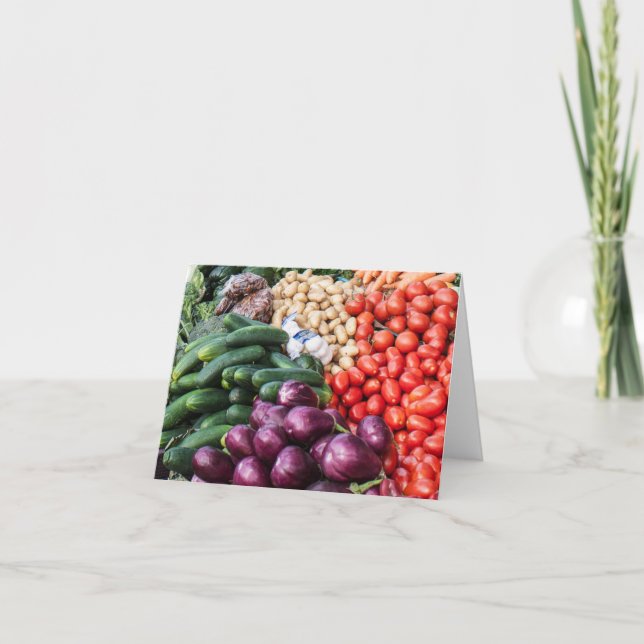 Eggplant Cucumbers Tomaten/Paradeiser Pflanzkartof Karte (Vorderseite)