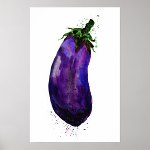 Eggplant Eggplant Watercolor Poster
