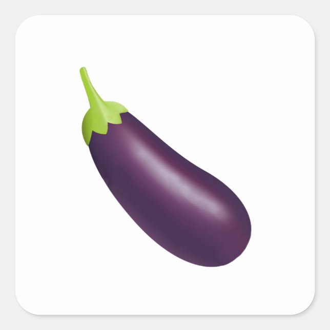 Eggplant Emoji Square Sticker (Vorderseite)