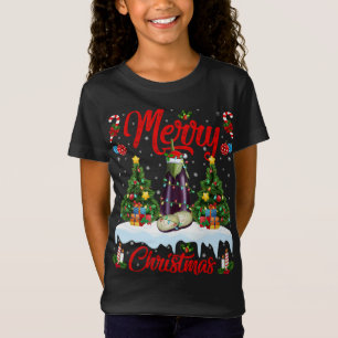 Eggplant Fruit Lover Xmas Lighting Santa Eggplant T-Shirt