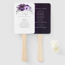 Eggplant Lila Botanical Modern Wedding Program Fächer