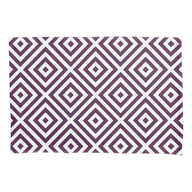Eggplant Lila Diamond Pattern Gehäuse Kissenbezug (Vorderseite-Links)