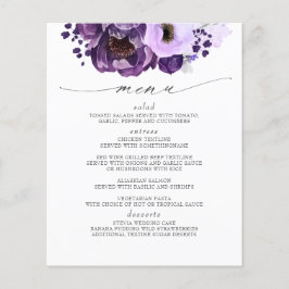Eggplant Lila Modern Boho Wedding Menu Flyer